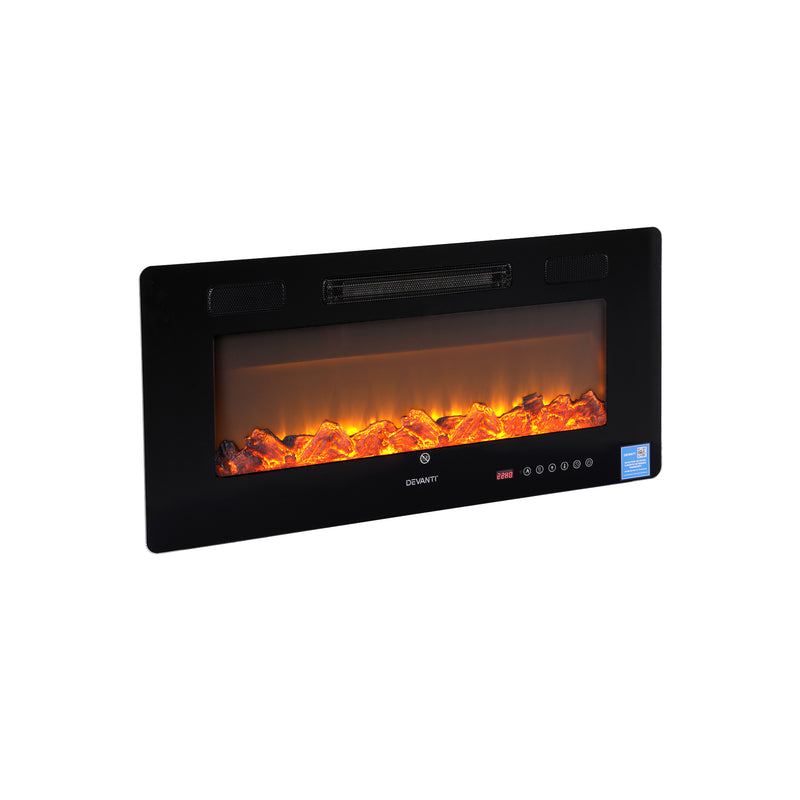 Devanti 1800W Wall Mounted Electric Fireplace with 3D Flame