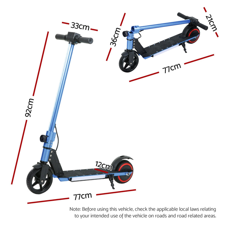 Electric Scooter 130W 16KM/H LED Light Folding Portable Riding Commuter Blue