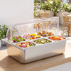 5-Star Chef 6 Pan Stainless Steel Cooler Platter with Roll Top Cover