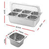5-Star Chef 6 Pan Stainless Steel Cooler Platter with Roll Top Cover