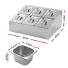 5-Star Chef 6 Pan Stainless Steel Food Display with Lids
