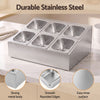 5-Star Chef 6 Pan Stainless Steel Food Display with Lids