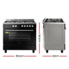 Devanti 90cm Dual Fuel Cooker – 5 Burner Gas Cooktop & Electric Oven