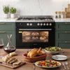 Devanti 90cm Dual Fuel Cooker – 5 Burner Gas Cooktop & Electric Oven