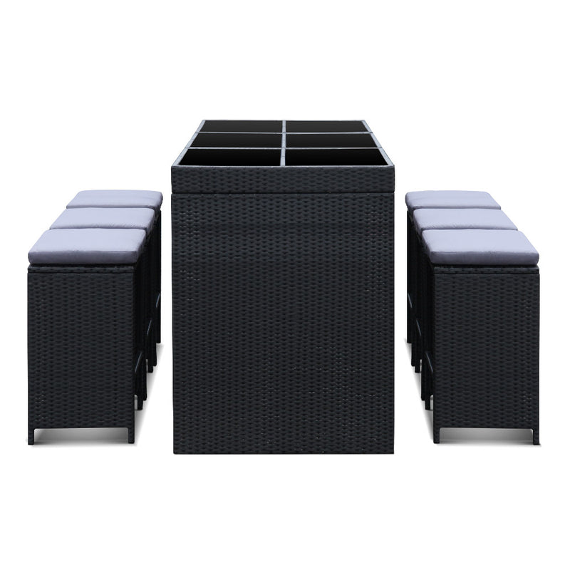 Gardeon 7-Piece Outdoor Bar Set – Wicker