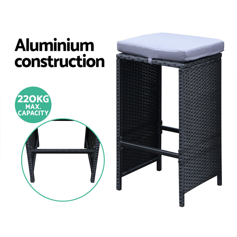 Gardeon 7-Piece Outdoor Bar Set – Wicker