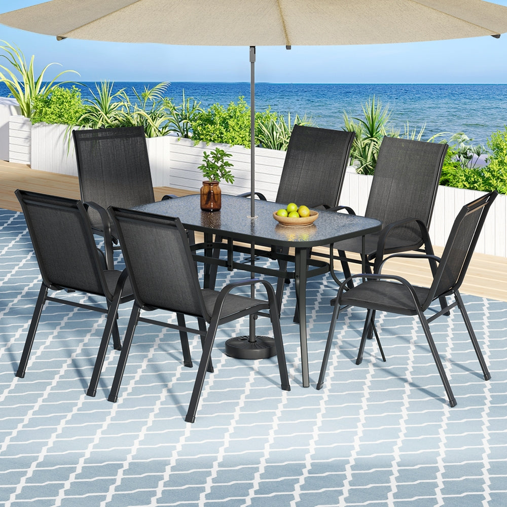 Gardeon 7-Piece Outdoor Set – Black