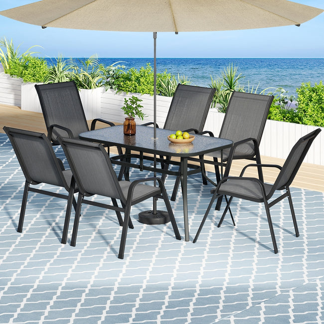 Gardeon 7-Piece Outdoor Set – Grey