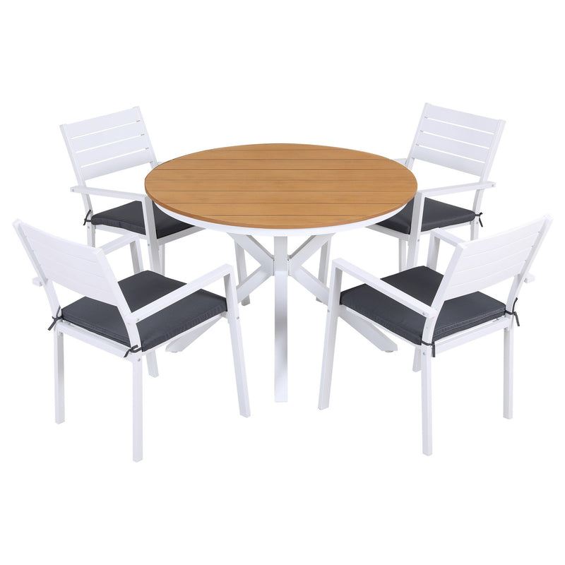 Gardeon 5 Piece Patio Dining Set – Aluminium Frame & WPC Top