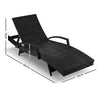 Gardeon 2PC Wicker Sun Lounger Set – Adjustable Black