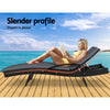 Gardeon 2PC Wicker Sun Lounger Set – Adjustable Black