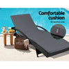 Gardeon 2PC Wicker Sun Lounger Set – Adjustable Black