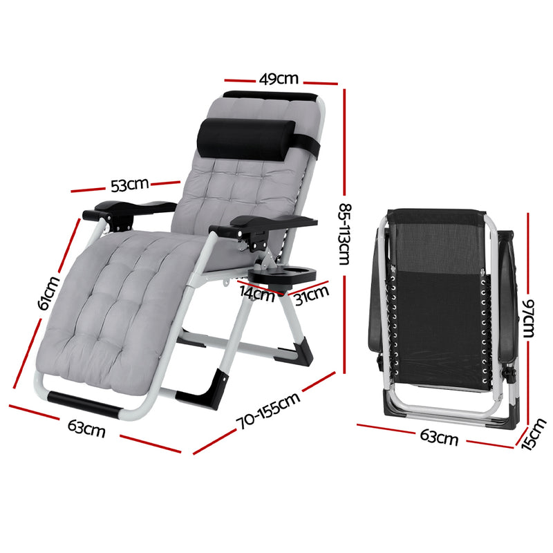 Gardeon Folding Zero Gravity Sun Lounge Chair