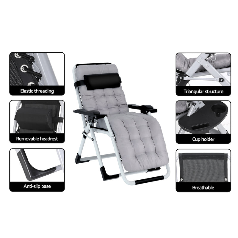 Gardeon Folding Zero Gravity Sun Lounge Chair