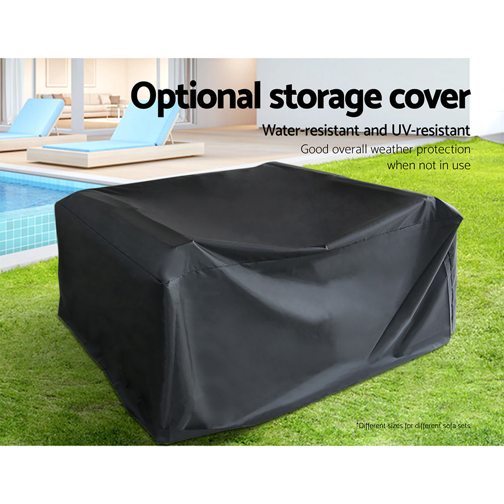 5-Piece Outdoor Wicker Sofa Set with Cover