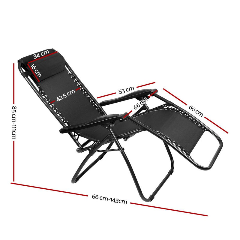Gardeon Zero Gravity Recliner Chair – Black