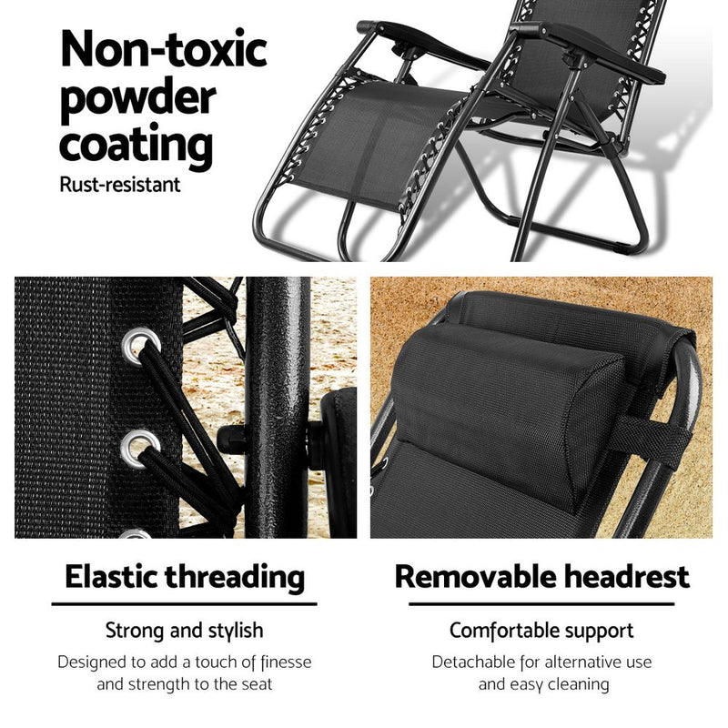 Gardeon Zero Gravity Recliner Chair – Black