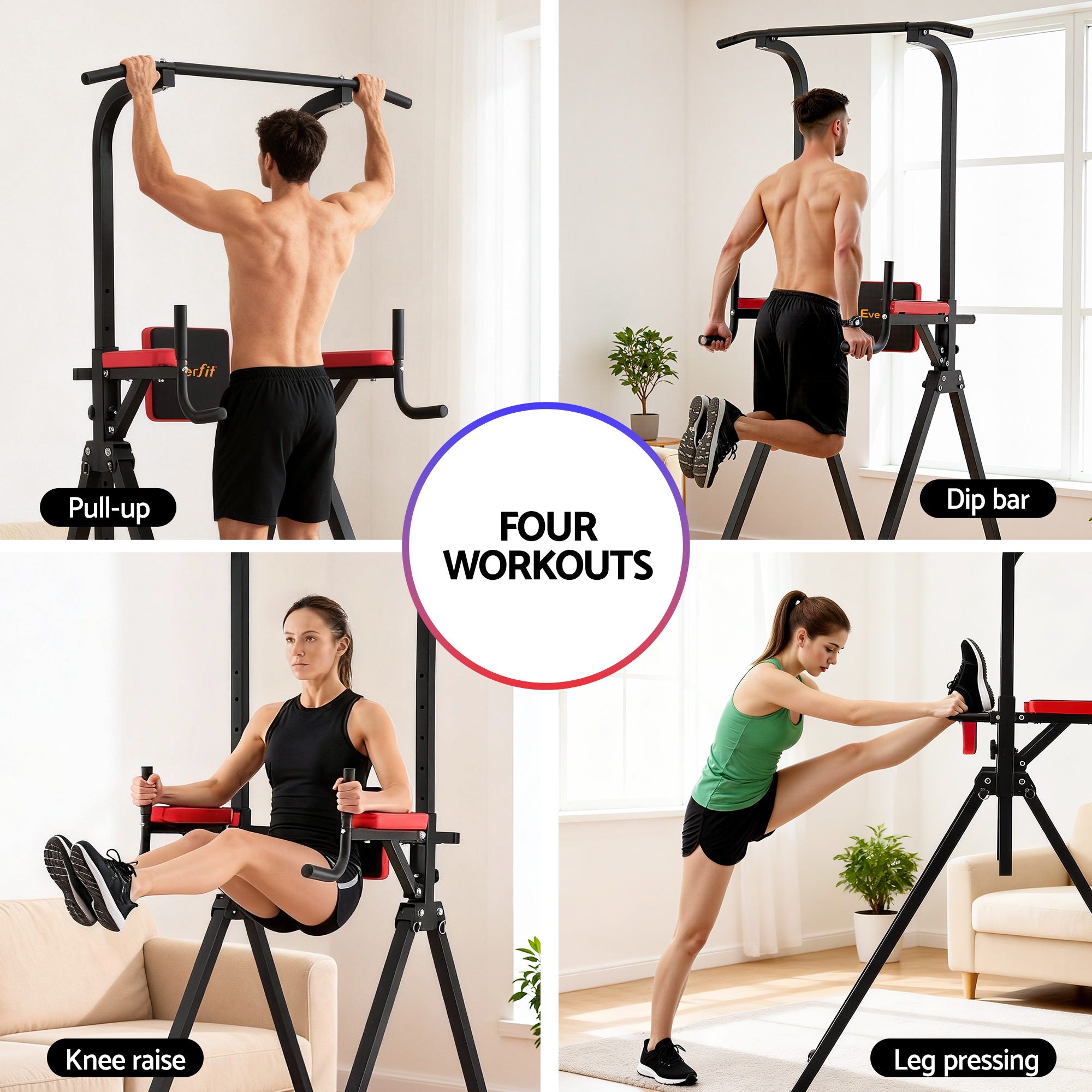 Everfit Chin Up Tower Pull Up & Dip Station