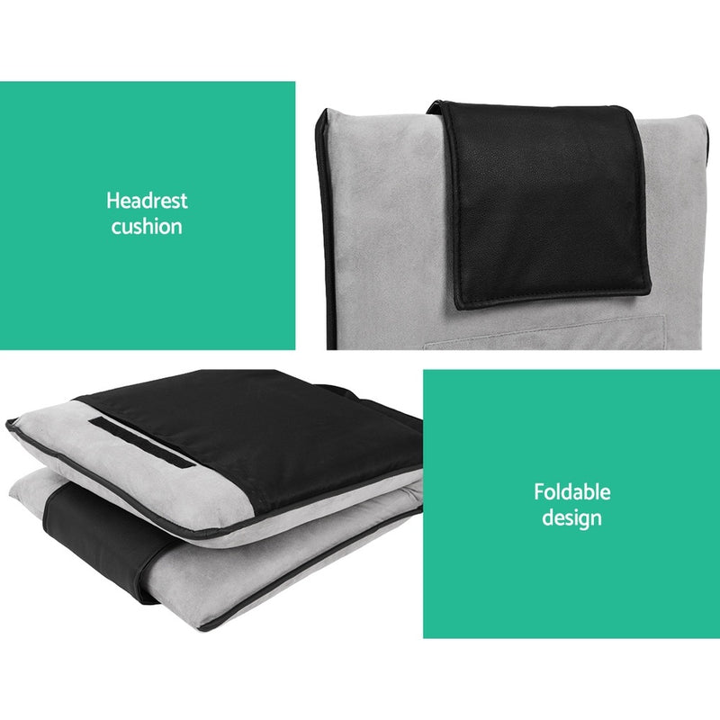 Artiss 4X Velvet Floor Sofa Bed – Grey