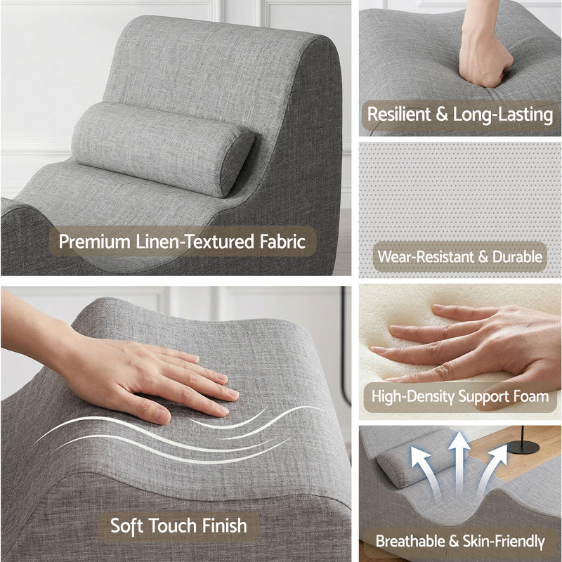Artiss Ergonomic S-Curve Chaise Lounge Floor Chair – Grey