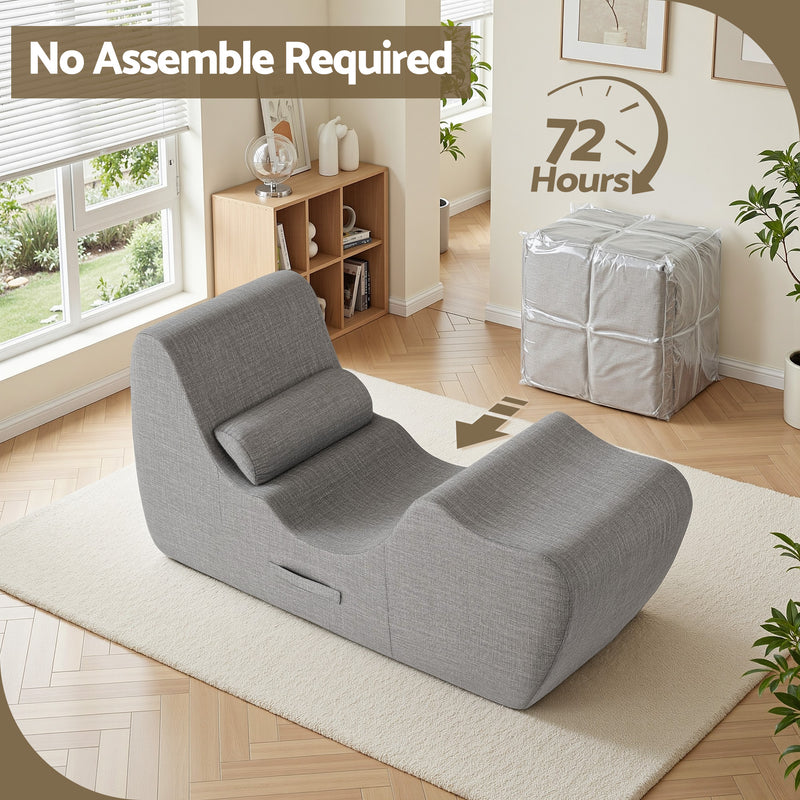 Artiss Ergonomic S-Curve Chaise Lounge Floor Chair – Grey