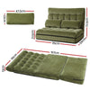 Lounge Sofa Bed 2 seater Green Fabric