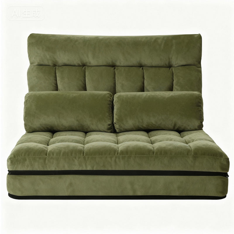 Lounge Sofa Bed 2 seater Green Fabric