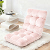 Floor Lounge Sofa Bed Flannel Fabric Pink
