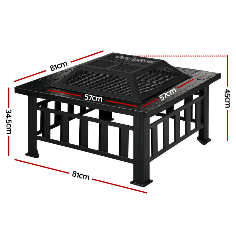 Grillz 2-In-1 Fire Pit BBQ Table