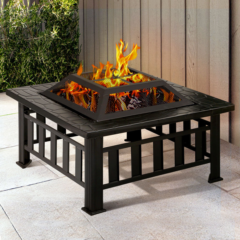 Grillz 2-In-1 Fire Pit BBQ Table