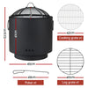 Grillz Portable Fire Pit BBQ – Deep Bowl Outdoor