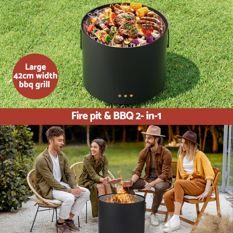 Grillz Portable Fire Pit BBQ – Deep Bowl Outdoor