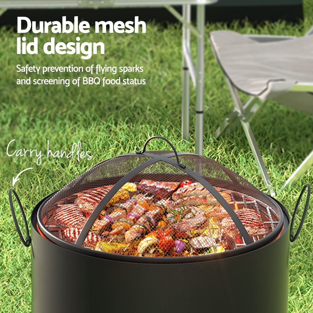 Grillz Portable Fire Pit BBQ – Deep Bowl Outdoor