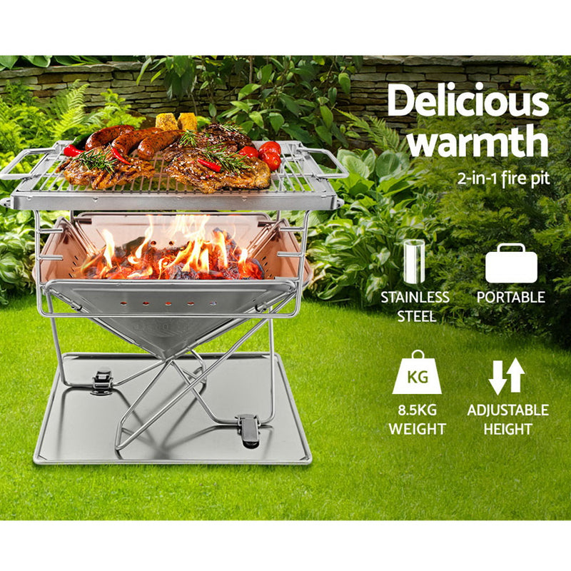 Grillz Fire Pit BBQ Grill with Carry Bag – Camping