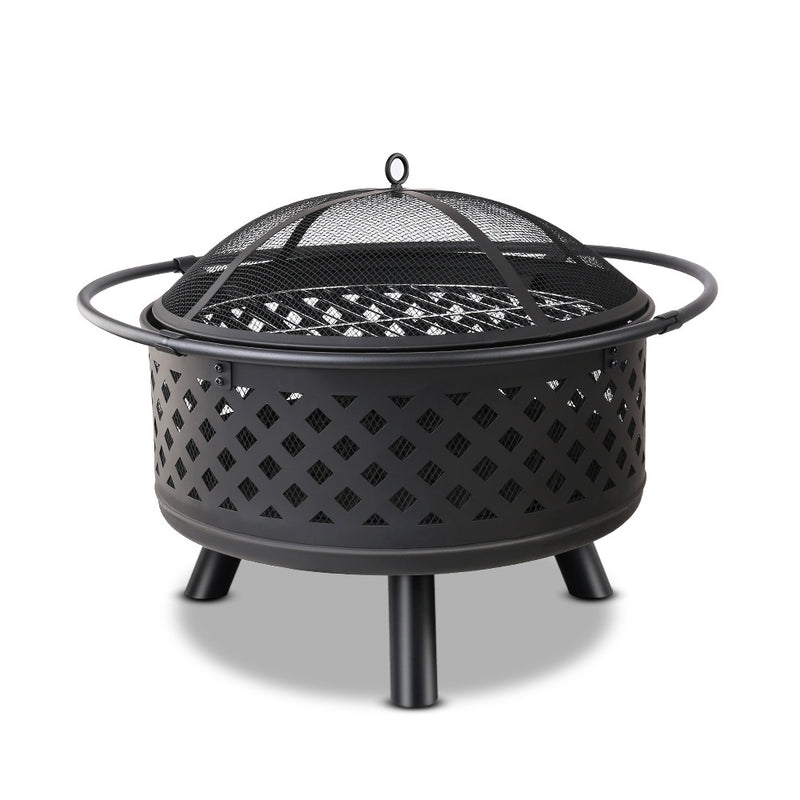 Grillz 76cm Fire Pit BBQ Grill