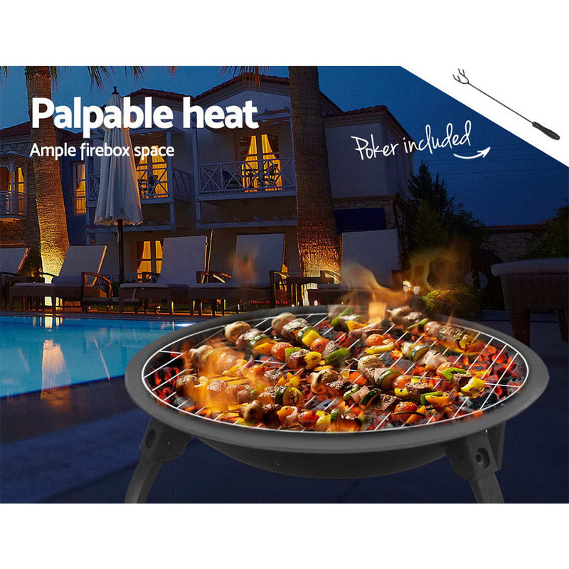 Portable Fire Pit BBQ Charcoal Smoker 22"