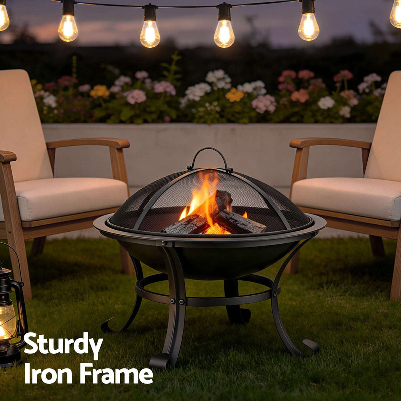 Grillz Outdoor Fire Pit BBQ with Poker