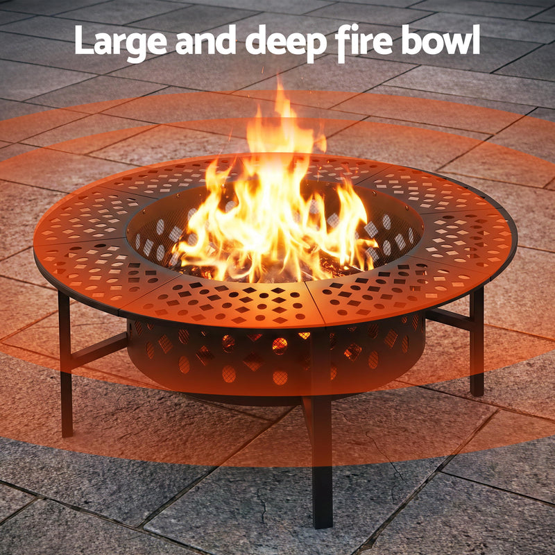 Grillz Portable Fire Pit BBQ Charcoal Smoker