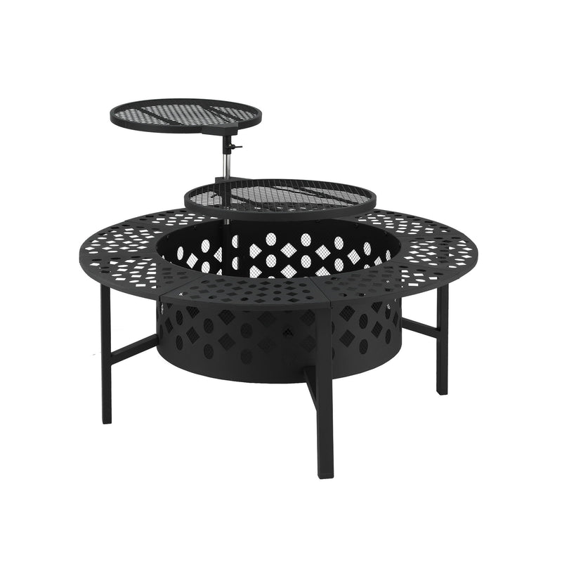 Grillz Portable Fire Pit BBQ Charcoal Smoker