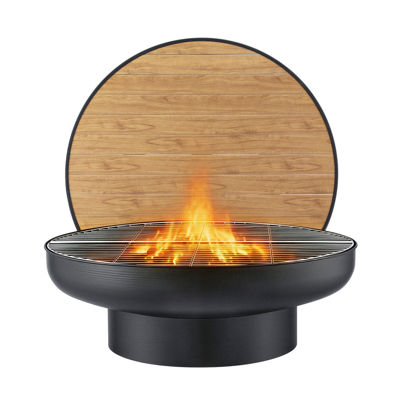 Grillz Fire Pit Grill Table for Patio & Camping