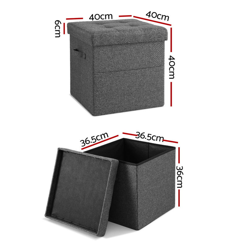 Artiss Foldable Storage Ottoman Foot Stool