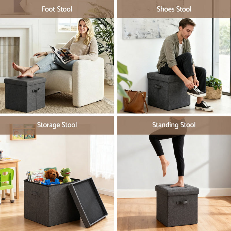 Artiss Foldable Storage Ottoman Foot Stool