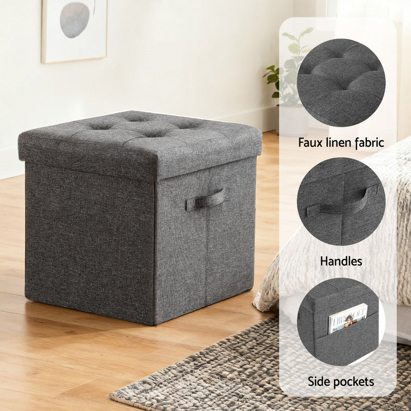 Artiss Foldable Storage Ottoman Foot Stool