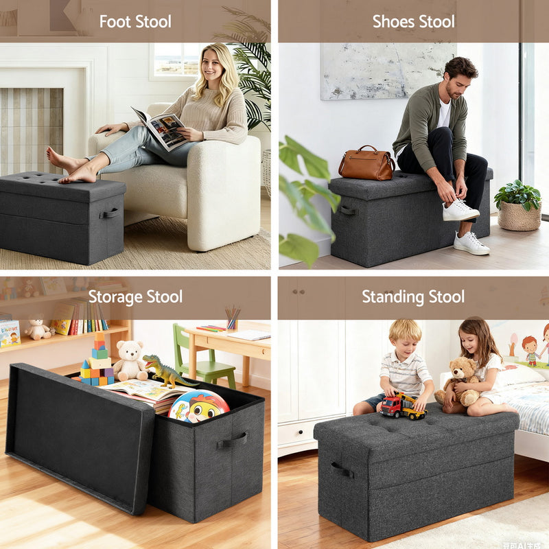 Artiss Foldable Foot Stool Storage Ottoman