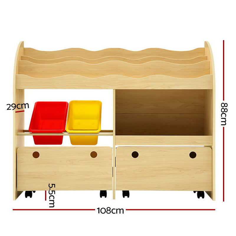 3-Tier Kids Bookshelf & Toy Box Organiser
