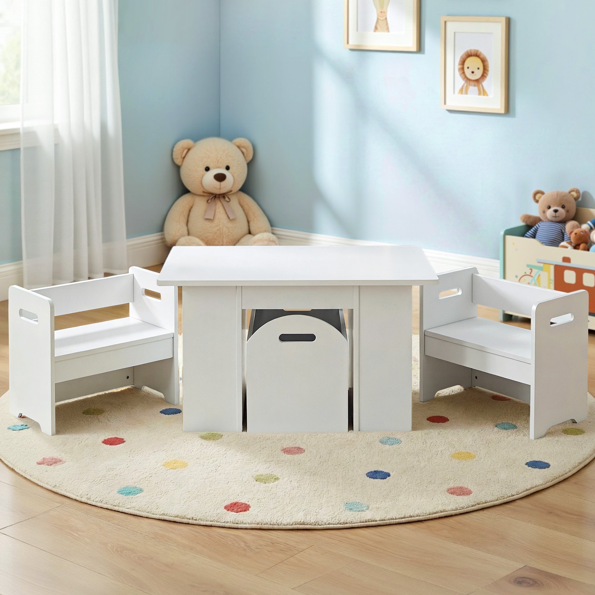 Keezi 3PCS Kids Table and Chairs Set