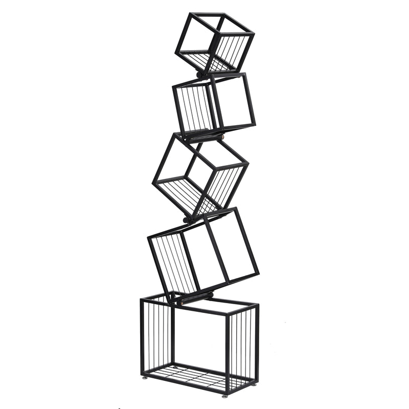 Artiss 5 Tier Geometric Bookshelf – Black