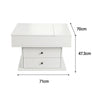 Artiss Lift Top Coffee Table with Rotating Top & Hidden Storage – White