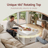 Artiss Lift Top Coffee Table with Rotating Top & Hidden Storage – White