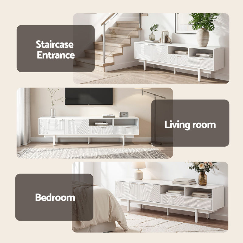 Artiss 200cm TV Unit Entertainment Cabinet – White